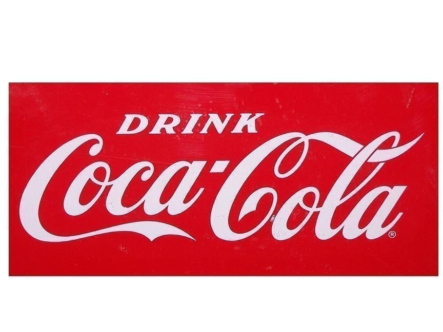 COCA COLA LARGE RED DECAL VINYL GRAPHIC RESTORATION PROJECT 21.5" X 16" 